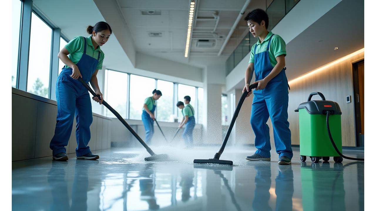 긴급 상황을 해결하는 청소 전문가들의 신속하고 전문적인 모습