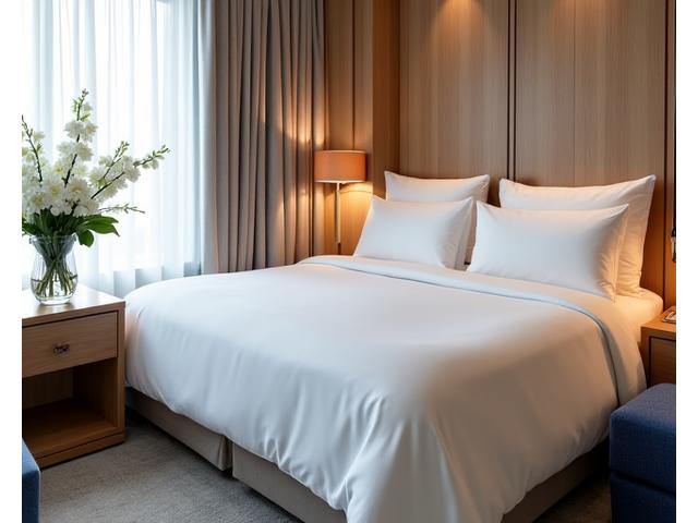 고급스럽고 깔끔하게 정리된 호텔 객실 내부