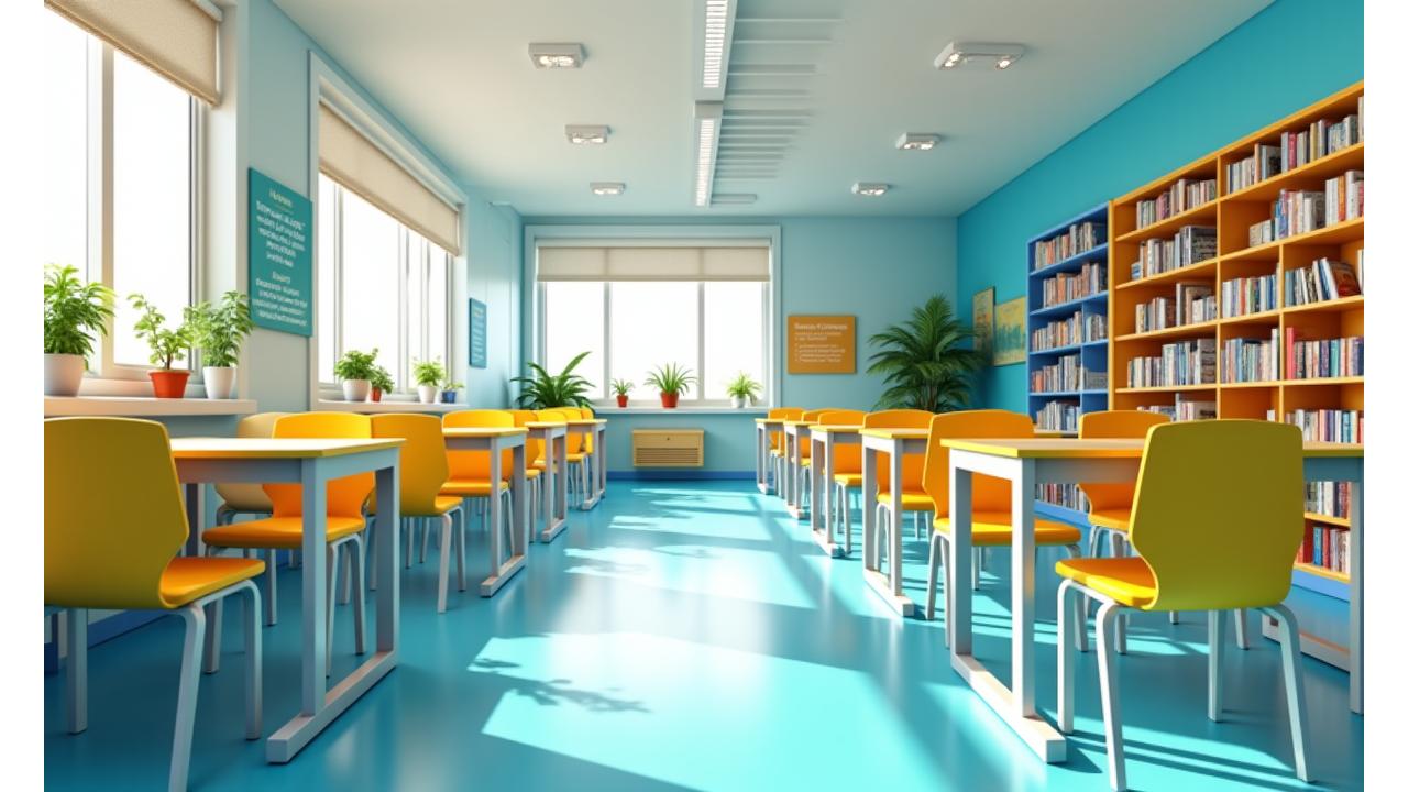 깨끗하고 밝은 초등학교 교실