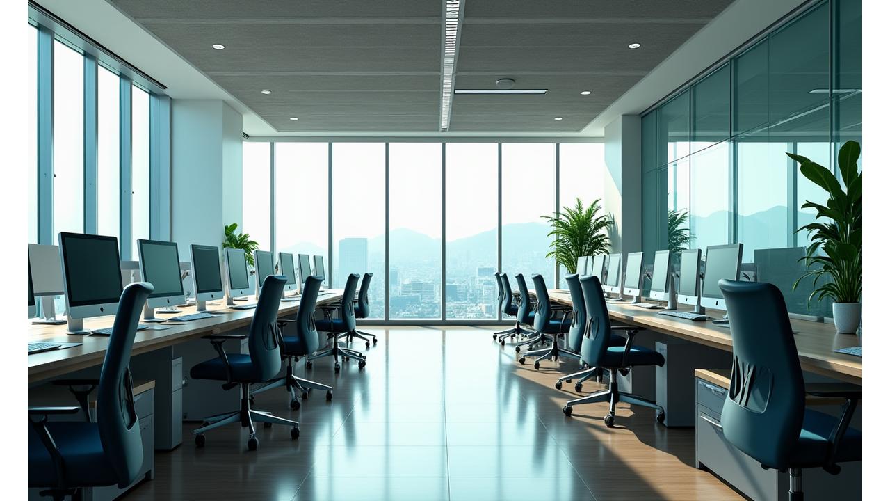 깨끗하고 현대적인 사무실 공간
