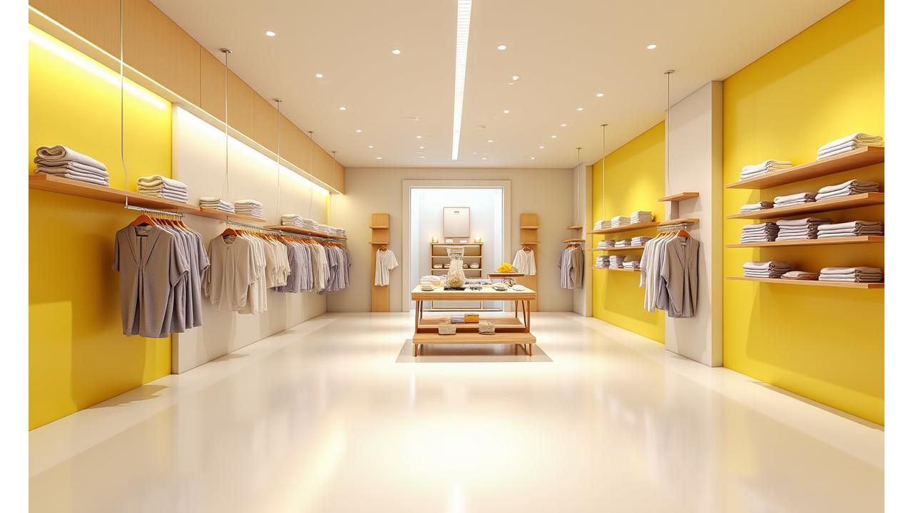 깔끔하게 정리된 패션 매장 내부