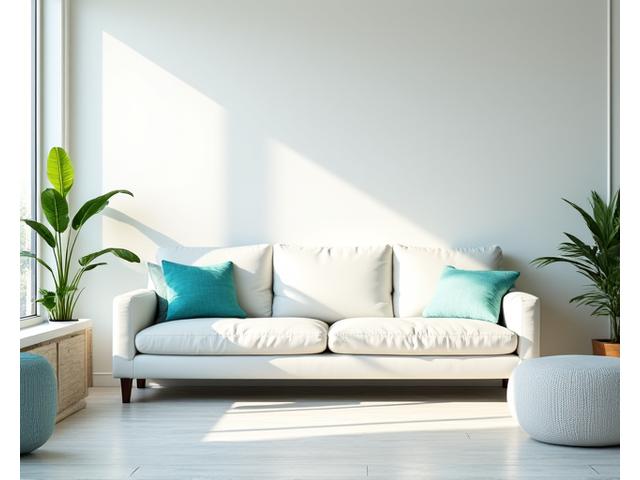 청소 후 깔끔하게 정돈된 오피스텔 거실