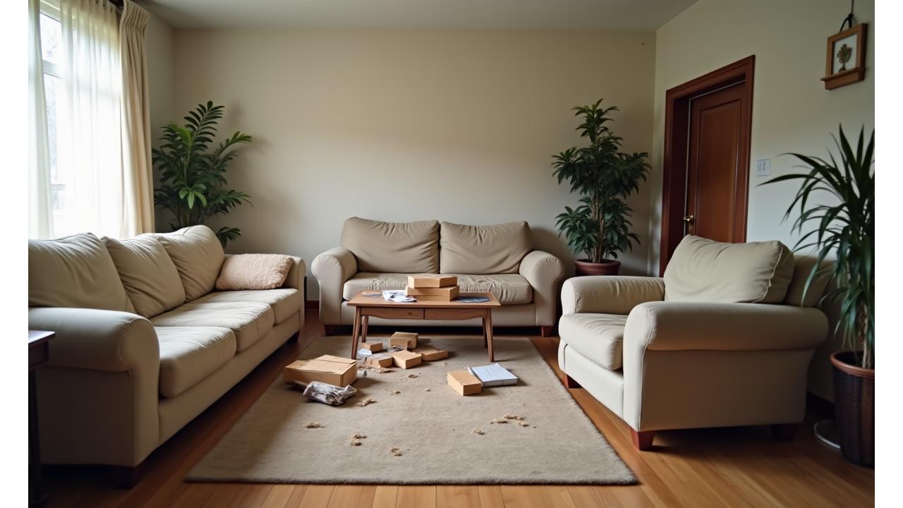 이사 전 지저분한 집 내부 모습