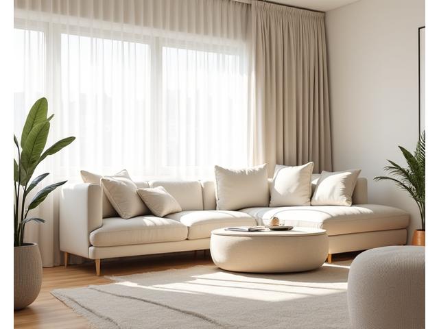 먼지 없이 깨끗하게 정돈된 거실 공간