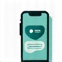 스피커 아이콘과 공지 메시지가 표시된 스마트폰 아이콘