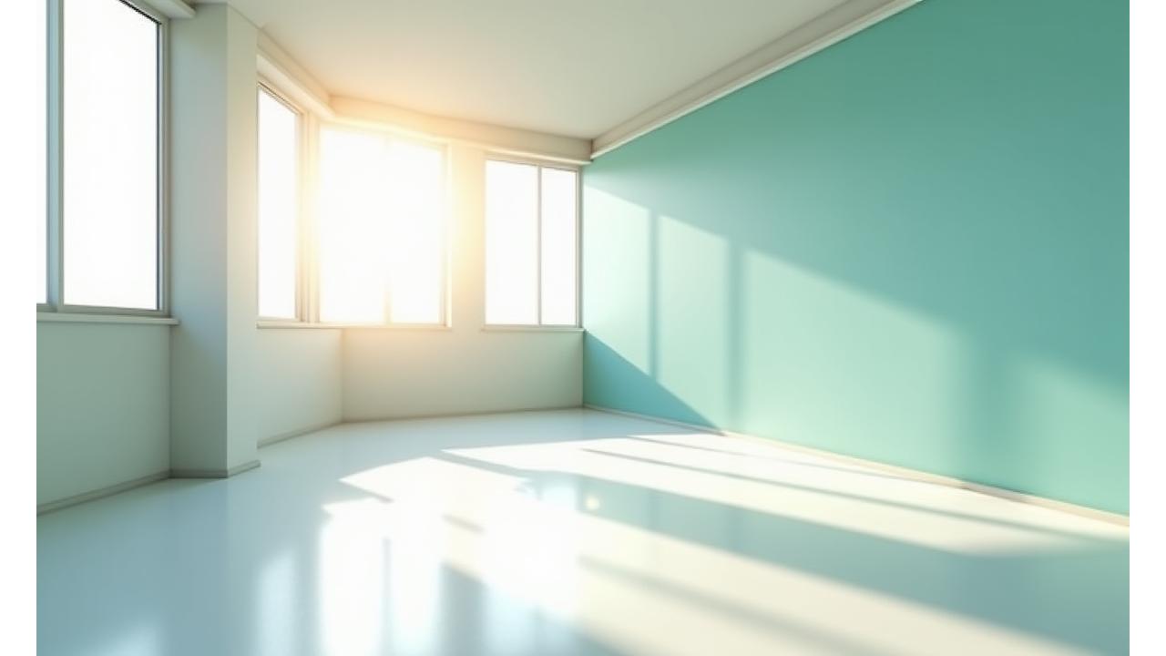 건설 현장에서 깨끗하게 변모한 실내 공간, 빛이 들어오는 모습