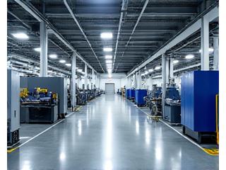 산업 시설의 깨끗해진 내부 공간