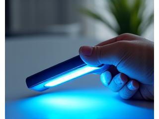 작업자가 들고 표면을 소독하는 휴대용 UV-C 램프